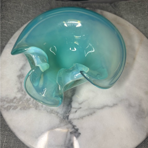 Cenedese Murano Blue Art Glass Biomorphix Organic Shaped Bowl 60's Vintage - Picture 2 of 8